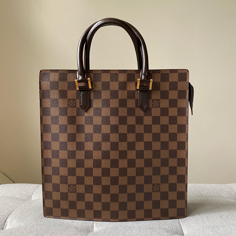 SOLD Louis Vuitton Damier Ebene Sac Plat Tote Bag